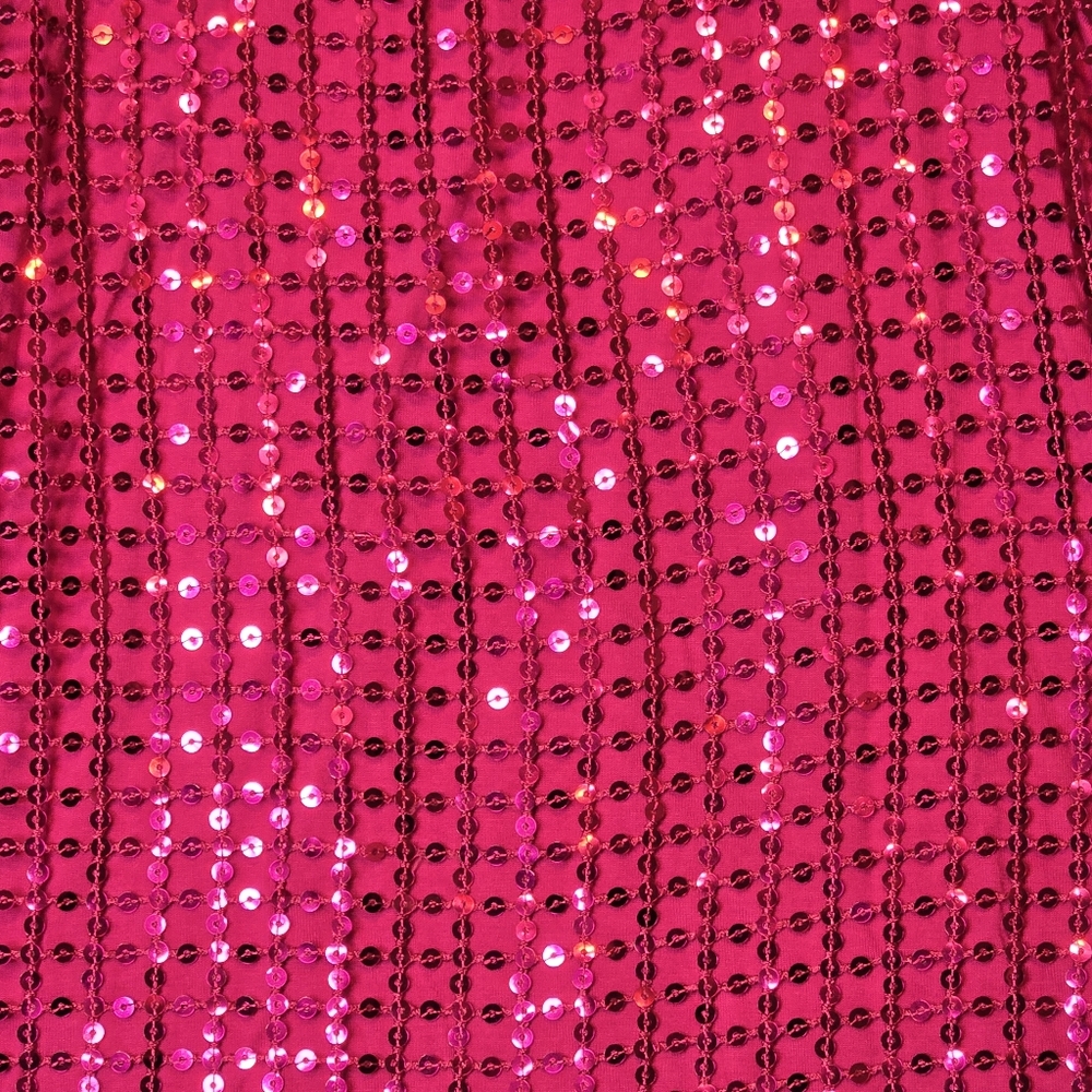 Pilcro Anthropologie Raspberry Pink Mesh Sequin Party Blouse Size Medium - Picture 4 of 13